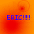 four orange-red gradient each displaying blue text 'ERIC!!!!!' with varying circular red pixel clusters above or below the text