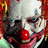 Pixelated clown face with red nose and white makeup, orange text reading 'I'm Being A Reaky Clown For HALLOWEEN!' on black background.