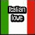 A four- displays text over Italian flag stripes; the bottom-right is grayed out