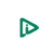Green triangular play button icon with white inner triangle on white circular background, pixelated rendering.