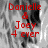Red text reading "Danielle & Joey 4 ever" overlaid on a grayscale image of two people, with one frame showing additional gray space.