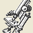 Black-and-white line drawing of a microscope with visible mechanical components on a light beige background.