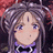 Pixelated anime-style character with long gray hair and blue eyes on left, next to black background with white text "Anime IM" and stylized signature on right.
