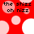Red background with pink and white circles; black text 'the shizz oh nizz' in four quadrants, some text inside white circles.