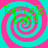 Four identical display a cyan and pink spiral background with green text reading "Kepo da Is Fratil!" in each quadrant