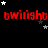 Red pixelated text repeats across a black background with scattered white and gray stars, showing animation changes in star positions and partial text visibility.