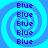 Four identical blue spiral patterns with repeated 'Blue' text in dark blue pixelated font on a light blue background.