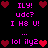Pixelated text and heart symbols alternate between two states on a black background, with pink and red colors dominating the visual elements.