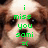 Pixelated close-up of a dog's face with green text overlay reading 'i miss you somi =(' on a blurred background.