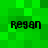 Green pixelated background with four instances of the text 'Regan' in black blocky font arranged in a pattern