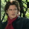 A six- shows a person in a dark coat and red scarf against green foliage, with text reading "i'm sensing something..." below