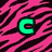 Six distinct pixelated letters on colored zebra-stripe backgrounds arranged in two , with no visible motion