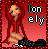 Pixel art contact sheet of six animated frames showing a red-hooded character with yellow hair and black shoes against a pink background, each frame displaying the word 'lonely' in varying text colors.