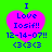 Four identical pixelated heart-shaped icons with blue text on a green background, each displaying 'I Love Iosif!! 12-14-07!! <3<3<3' in the same layout.