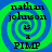 Four identical display text over a blue-green spiral background with pixelated font