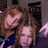 Two people with brown hair appear in a pixelated image on the left, while pink text on cyan backgrounds reads "peace xo ox" and "voysta & goose" on the right.