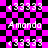 Pixelated icon with pink and black checkered background, repeated 'Amanda' text in white, and four identical '33333' sequences above each name.