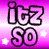Pixelated 4-frame contact sheet of a pink-themed animated buddy icon featuring text and cartoon couple kissing, with white stars on gradient background.