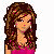 Pixelated cartoon woman in pink bikini top and bottoms, brown wavy hair, standing with one leg bent, text 'summer 2005' below.