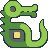 Green pixelated key-shaped icon with a yellow square inside a dark gray frame, set against a light gray background.
