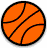 Pixelated orange basketball with black seams on a white background, rendered in low-resolution digital style.
