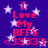 Blue background with white stars and red text reading "I Love My BFFS <33333" in two identical vertical arrangements.