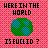 Pixelated image with pink checkered background, green and blue globe icon, black text reading 'WHERE IN THE WORLD IS EUCLID ?' in blocky font.