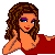 Pixelated cartoon woman in red dress reclines with hand behind head, text reads "I'm Dream Your Girl" in red block letters.
