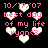 Black background with pink text reading '10/17/07 best day of my life ryon<3' and white heart shapes, some blurred in lower frames.