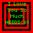 Green pixelated text "I Love You So Much HEIDI<3!!" on black background with red square borders, four variations of border thickness and spacing.