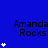 Blue background with repeated 'Amanda Rocks' text and white star icons in varying quantities per
