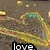 Four distinct heart-themed scenes with text overlays, each featuring a pink heart symbol and the word 'love' or related phrases.