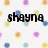 A static image with a white background covered in multicolored polka dots, featuring black pixelated text reading "shayna" and "Rose" at the top and "is awesome" at the bottom.