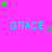 A bright pink background displays four of cyan text reading "GRACE" with scattered green and purple stars, partially cropped on the right