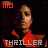 A 4x3 contact sheet of animated frames showing a person in a red jacket with "MJ" and "THRILLER" text overlays, displayed on a gray background.