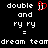 Black background with white pixelated text and a red heart-shaped icon in the center.