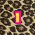 Leopard-print background with four yellow text elements outlined in pink: 'I', 'CUU', 'WINNIE', and '<3 :)'.