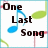 Pixelated icon with 'One Last Song' text, blue musical note, green leaf, and light blue border on white background.