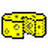 Yellow pixelated icon with black outlines and circular patterns, adjacent to stacked text reading Kendall Alyssa Lianna the Kraft Singles.