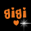 Animated contact sheet showing three frames of a pixelated orange text icon with hearts and sparkles on black background.