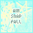 26 identical square icons with light blue and yellow starburst backgrounds, each displaying 'AIM SNAP FALL' text in pixelated font