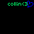 Green text 'collin<3' appears on a black background with one version featuring a blue heart symbol replacing the '<3'.