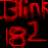 Animated contact sheet showing five frames of a Blink 182-themed buddy icon with neon text and heart symbols on black background.