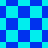 Blue and cyan checkered pattern with shifting diamond shapes across the image, transitioning from square to diamond orientation.