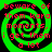 Four identical display a green and black spiral background with red pixelated text reading "beware of them kara moments, i get them a lot" in each