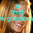 A four- shows a woman with long blonde hair smiling, each displaying different cyan text overlays