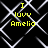 Yellow text reading "I luvv Amelio" on a black background with white geometric lines, repeated in four identical quadrants.