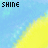 nine square displays the word 'SHINE' in various color combinations against a blue and yellow background, with one grayed out