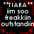 Pixelated text and red decorative elements arranged in a on black background, with repeated phrases and asterisks