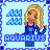 Pixel art contact sheet showing two frames of an animated Aquarius zodiac icon with a blonde character in blue clothing against light blue background.